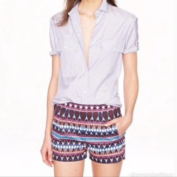 J. Crew Pants - J. Crew Aztec Tribal Print Chino Bermuda Shorts Size 8